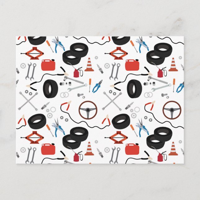 Car Mechanic Automotive Tools Holiday Postcard (Front)