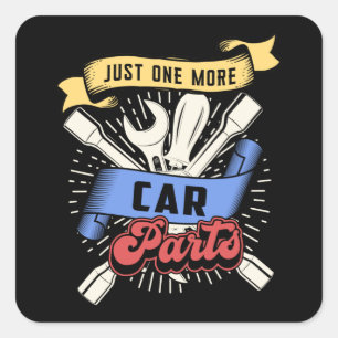 Car Mechanic Car Engine Mechanics Retro Funny Gift Square Sticker