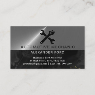 car mechanic copper Metallic Gold shiny steel Business Card