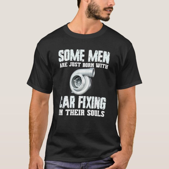 Car Mechanic Engineers Garage Diesel Turbo Block E T-Shirt (Front)