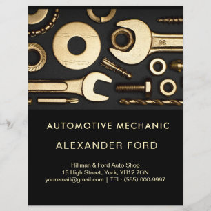 car mechanic garage Metallic gold steel Flyer