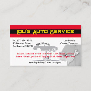 Car Mechanic Garage Professional Business Business Card