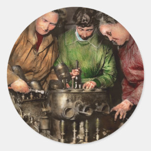 Car Mechanic - In a mothers care 1900 Classic Round Sticker