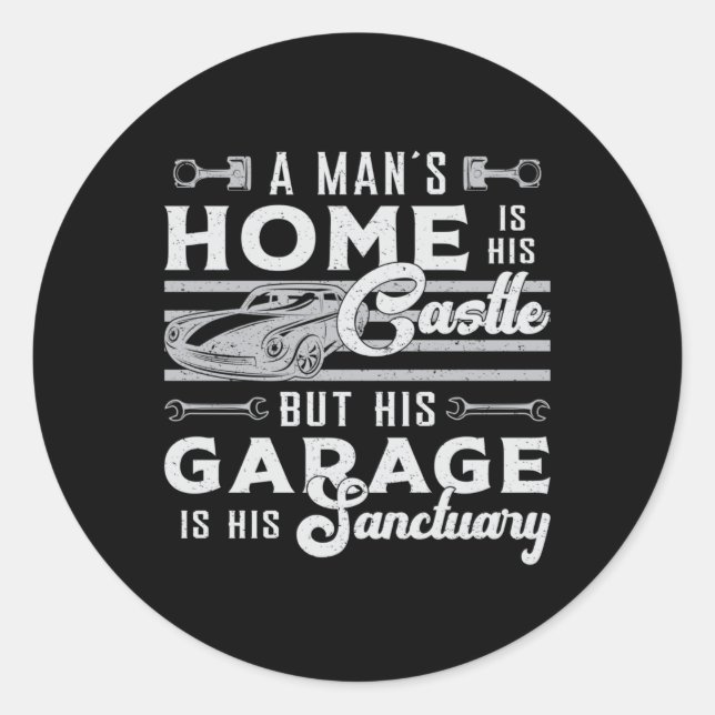 Car Mechanic Mechanics Engine Funny Gift Idea Classic Round Sticker (Front)