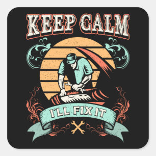 Car Mechanic Mechanics Keep Calm Funny Gift Idea Square Sticker