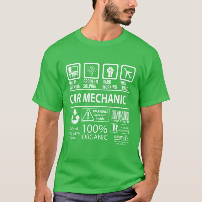Car Mechanic Multitasking Job Gift Item T-Shirt (Front)
