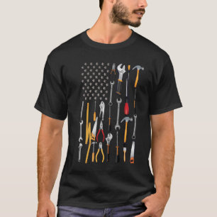 Car Mechanic Tools American USA Flag Independence T-Shirt