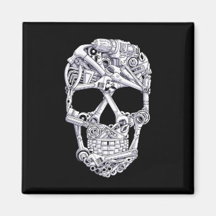 Car Mechanic Tools Skull Garage Halloween Costume Magnet