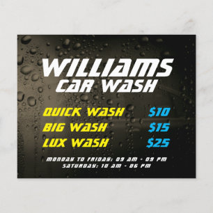 Car metallic surface wash drops flyer
