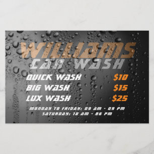 Car metallic surface wash drops flyer