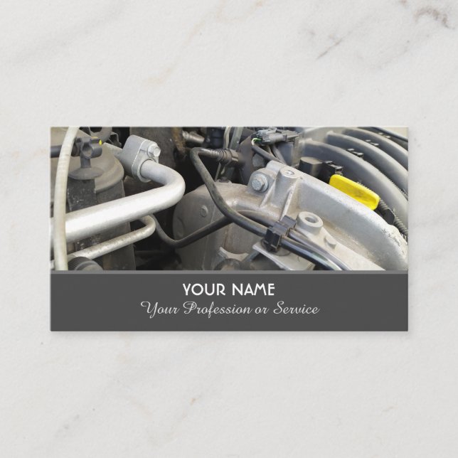 Car motor tuning experts and racing professionals business card (Front)