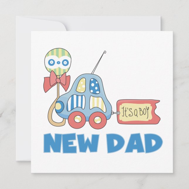 Car New Dad It's a Boy Gifts Announcement (Front)