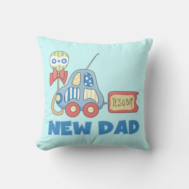 Car New Dad It's a Boy Gifts Cushion (Front)