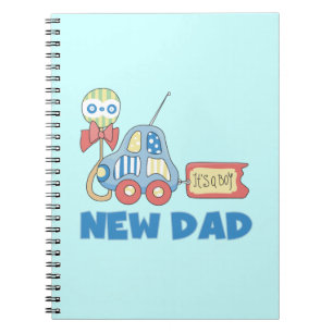 Car New Dad It's a Boy Gifts Notebook