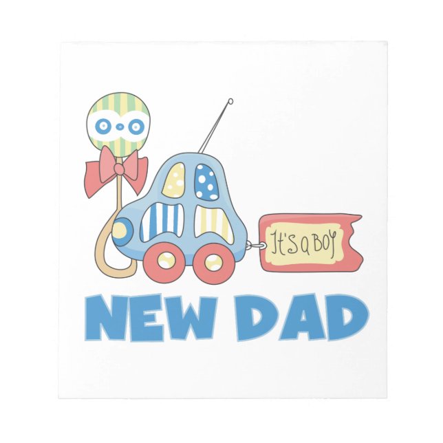 Car New Dad It's a Boy Gifts Notepad (Front)