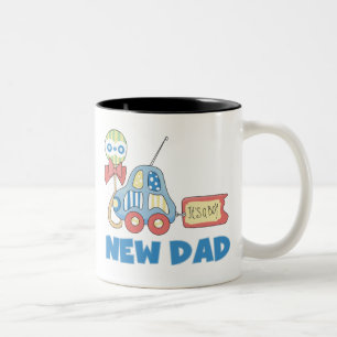 Car New Dad It's a Boy Two-Tone Coffee Mug