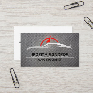 Car Odometer Steel Background Auto Business Card