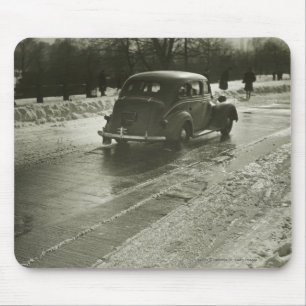 Car on road mouse pad