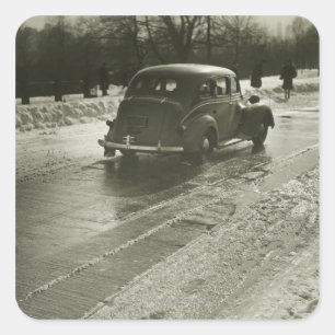 Car on the Road Square Sticker