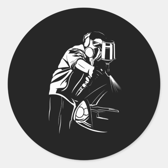 CAR PAINTER CLASSIC ROUND STICKER (Front)