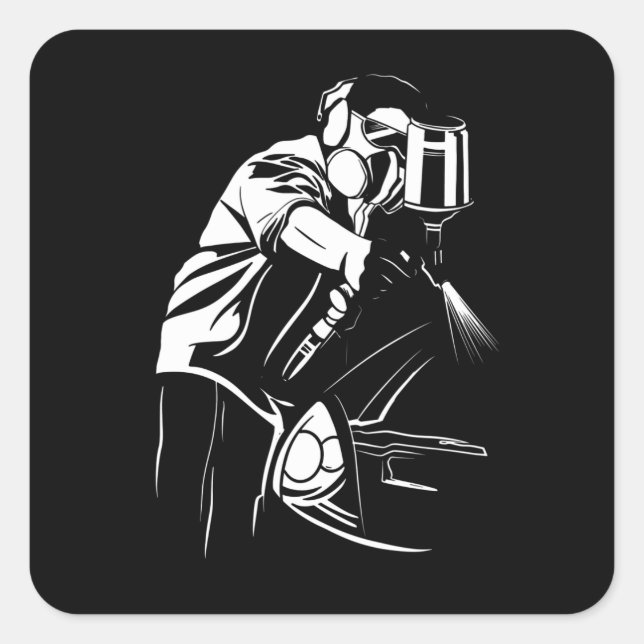 CAR PAINTER SQUARE STICKER (Front)
