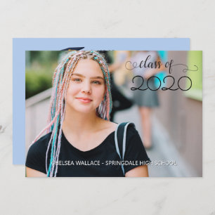 Car Parade  Sky Blue Graduation Invitation