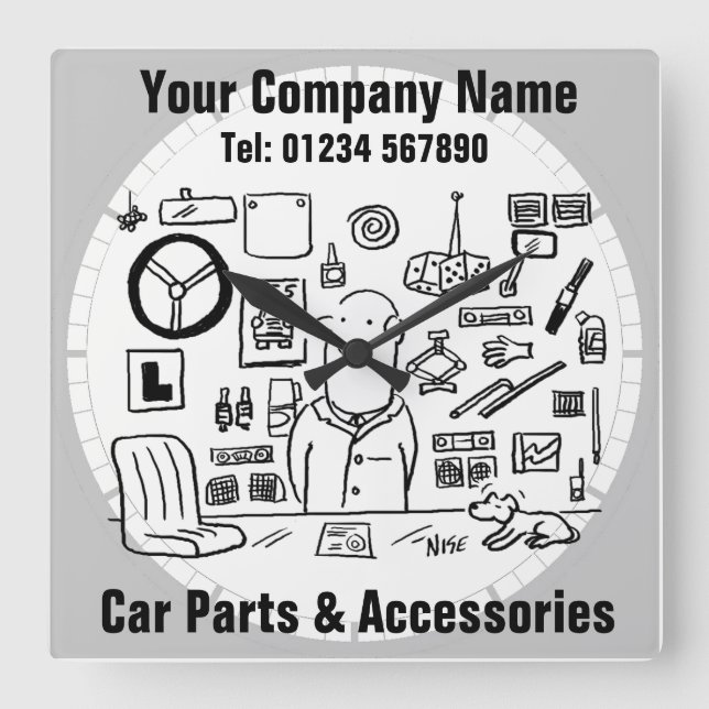 Car Parts & Accessories Square Wall Clock (Front)