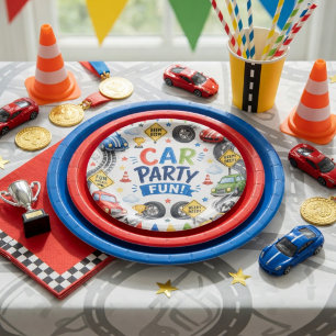 Car Party Fun Race Car Birthday Kids Race Party Paper Plate