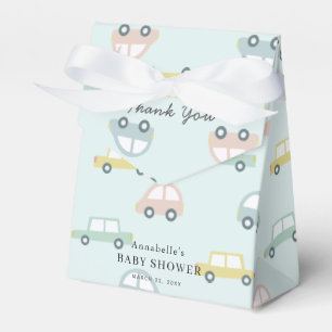 Car Pattern Blue Boy Baby Shower Favour Box