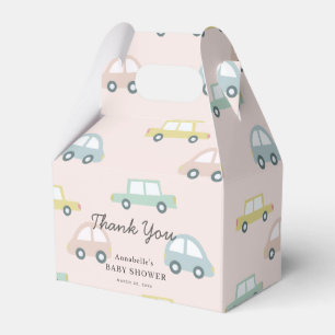 Car Pattern Pink Girl Baby Shower Favour Box