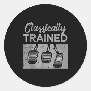 Car pedals classically trained manual transmission classic round sticker
