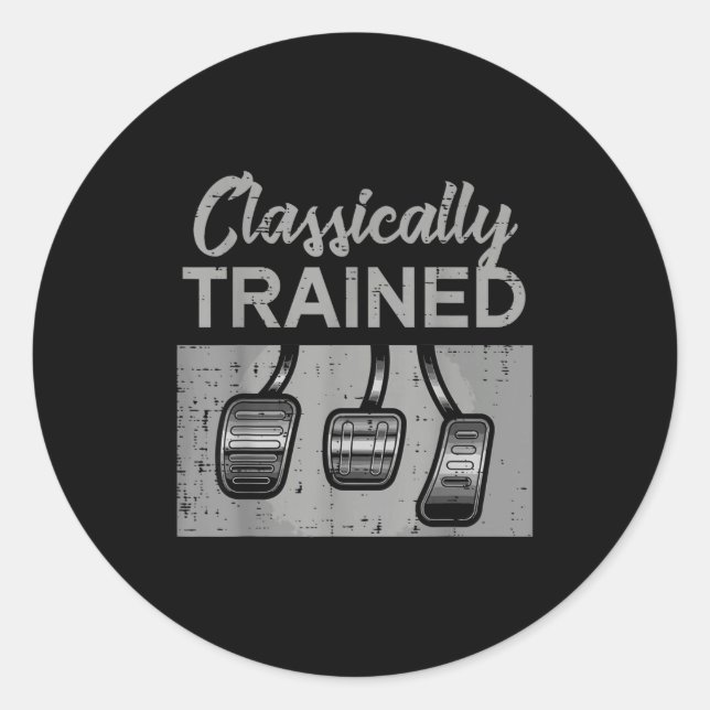Car pedals classically trained manual transmission classic round sticker (Front)