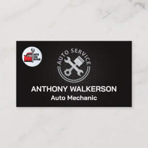 Car Pistons   Auto Repair   Technician Business Card