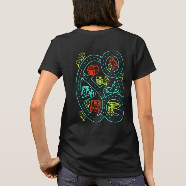Car Play Mat Road Map T-Shirt (Back)