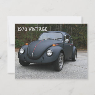 car postcard vintage black car restored car portra