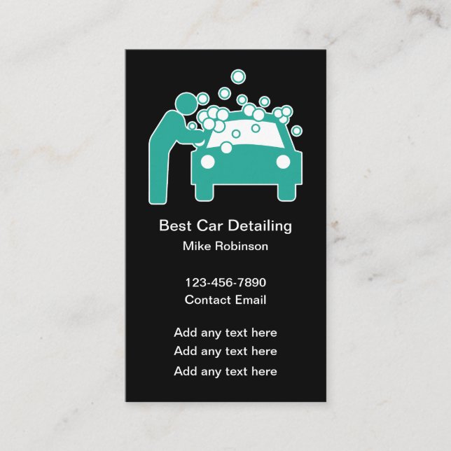 Car Professional Detailing Services Business Card (Front)