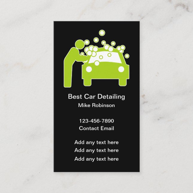 Car Professional Detailing Services Business Card (Front)