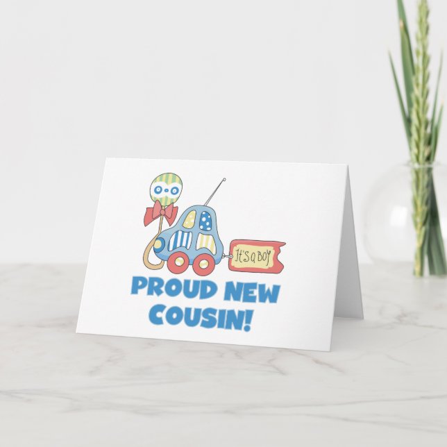 Car Proud New Cousin It's a Boy Announcement (Front)