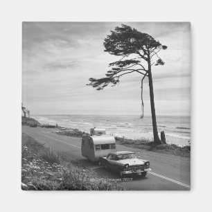 Car Pulling Trailer Magnet