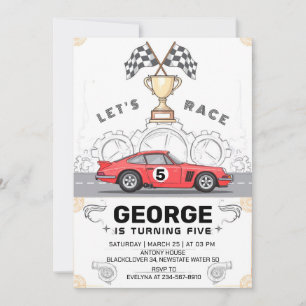 Car Race Birthday Party Invitation