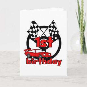 Car Racing 1st Birthday Tshirts and gifts Card
