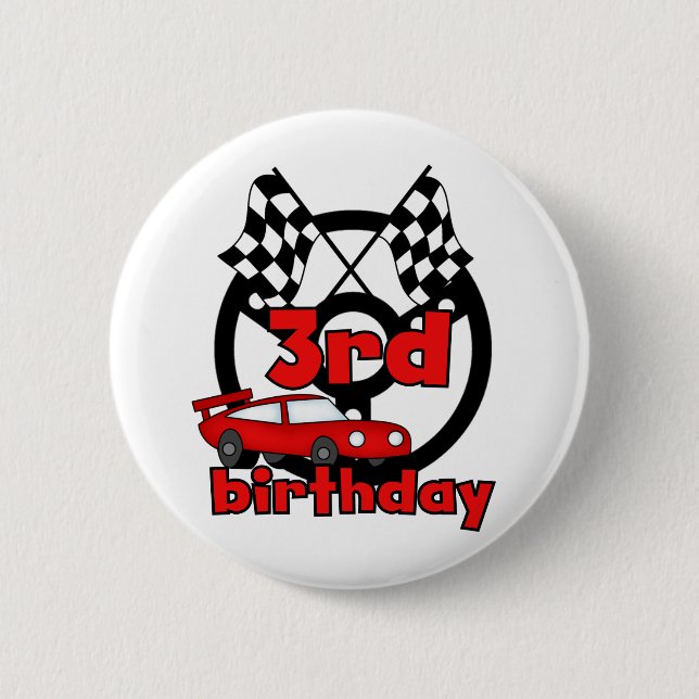 Car Racing 3rd Birthday Tshirts and Gifts 6 Cm Round Badge (Front)
