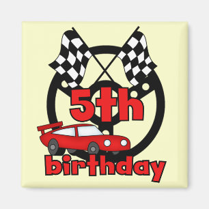 Car Racing 5th Birthday Tshirts and Gifts Magnet