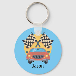 Car Racing Auto Themed Keychain  