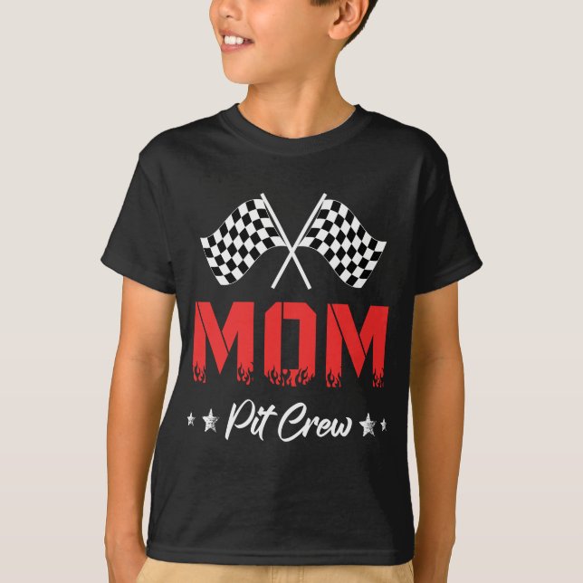 Car Racing Birthday Party Family Matching Mum Pit  T-Shirt (Front)