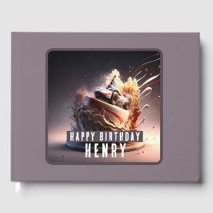 Car Racing Cake -  Birthdays Guest Book
