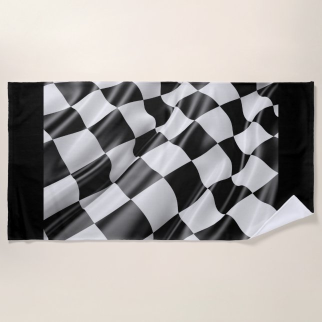 Car racing checkered flag beach towel. towel (Front)