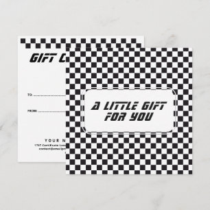 Car Racing / Chess Pattern - black 1 Card