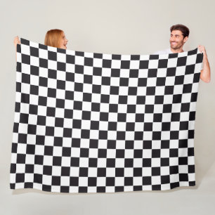 Car Racing / Chess Pattern - black 1 Fleece Blanket