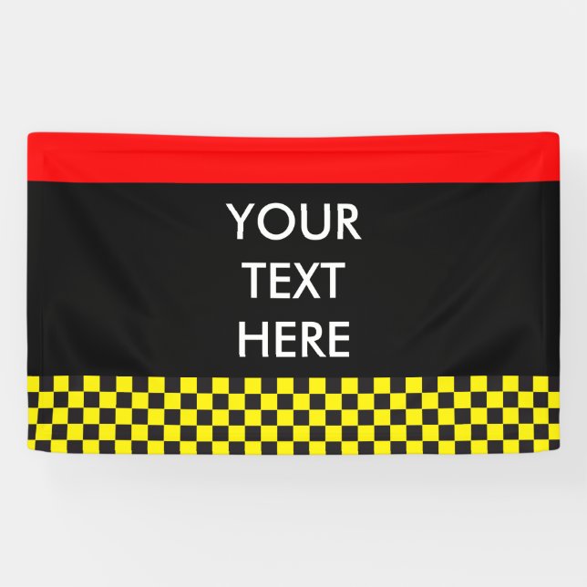 Car Racing / Chess Pattern + your backgr. & ideas Banner (Horizontal)